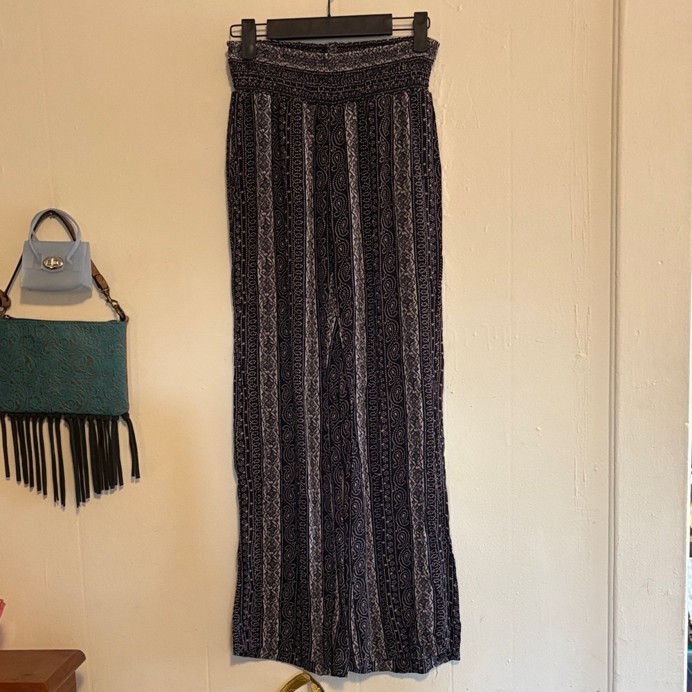 CAbi Villa Palazzo Black and White Wide Leg Pants